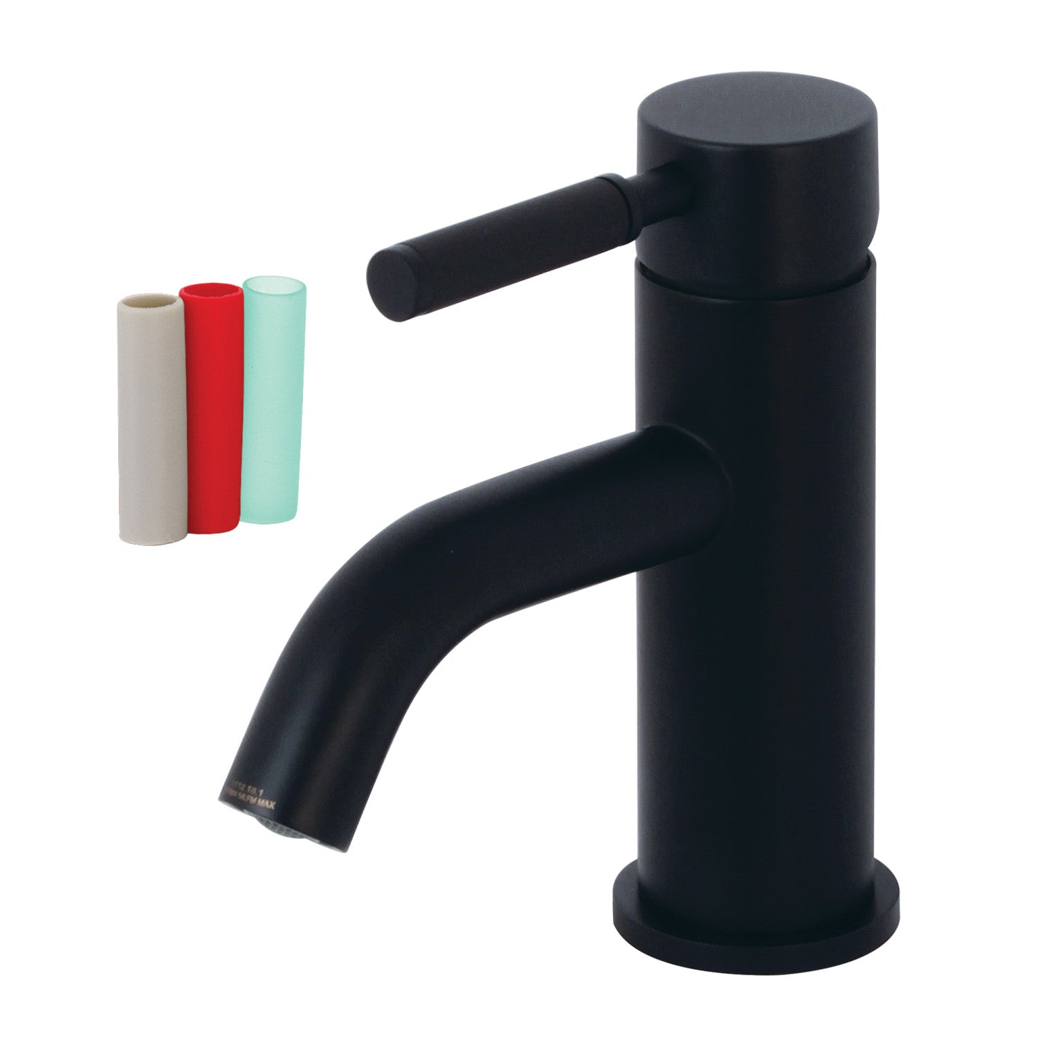Kingston Sona LS8220DKL - Kaiser One-Handle 1-Hole Bathroom Faucet with Push Pop-Up Drain, Matte Black