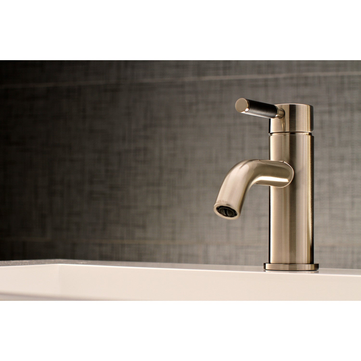 Kingston Sona LS8228DKL - Kaiser One-Handle 1-Hole Bathroom Faucet with Push Pop-Up Drain, Brushed Nickel — thumbnail 2
