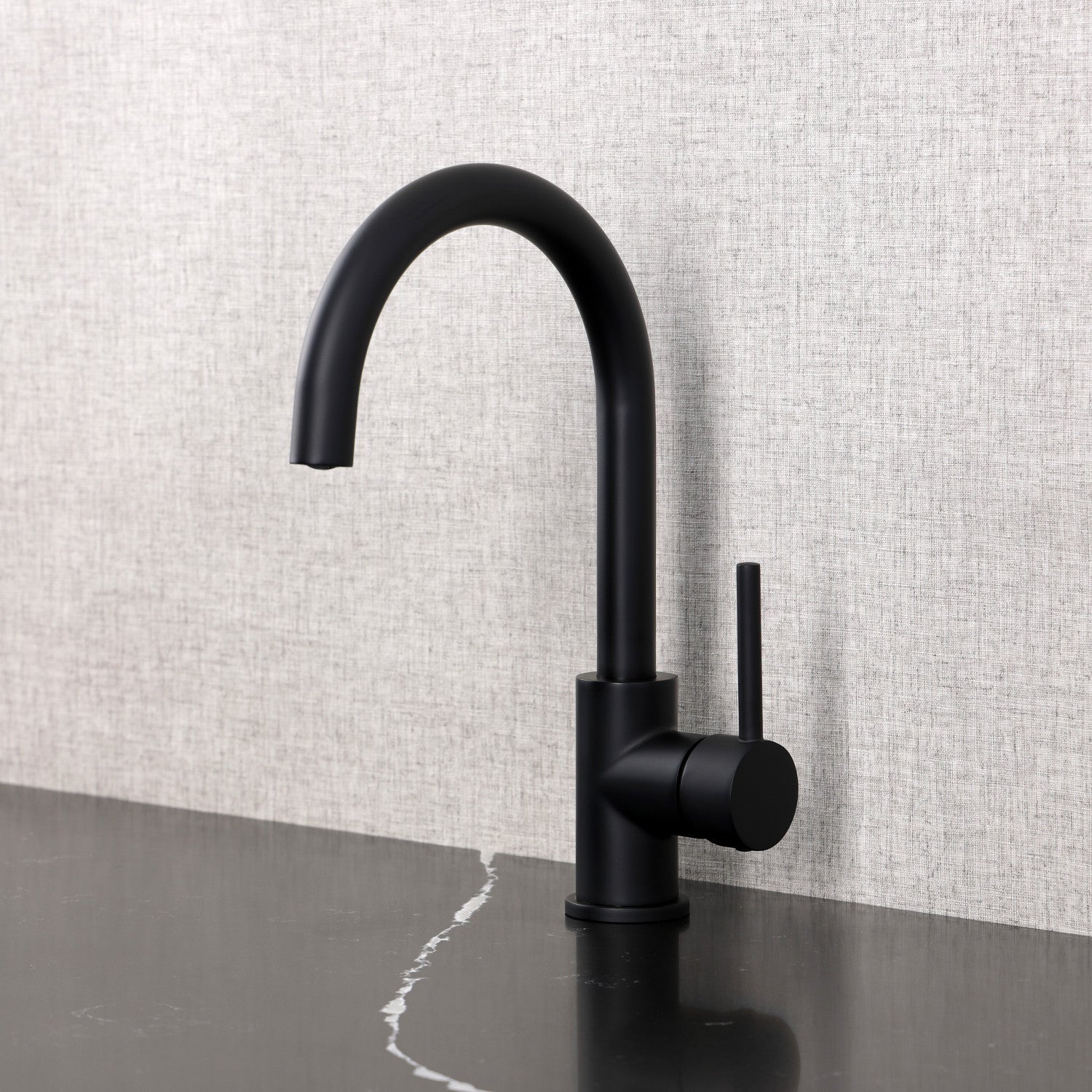 Kingston Sona LS8230DL - Concord Single-Handle 1-Hole Deck Mount Vessel Faucet, Matte Black — thumbnail 2