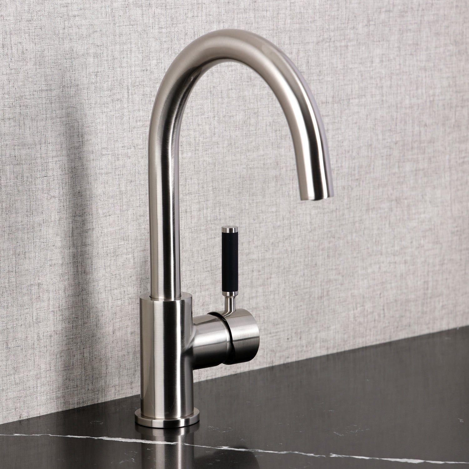 Kingston Sona LS8238DKL - Kaiser Single-Handle 1-Hole Deck Mount Vessel Faucet, Brushed Nickel — thumbnail 3
