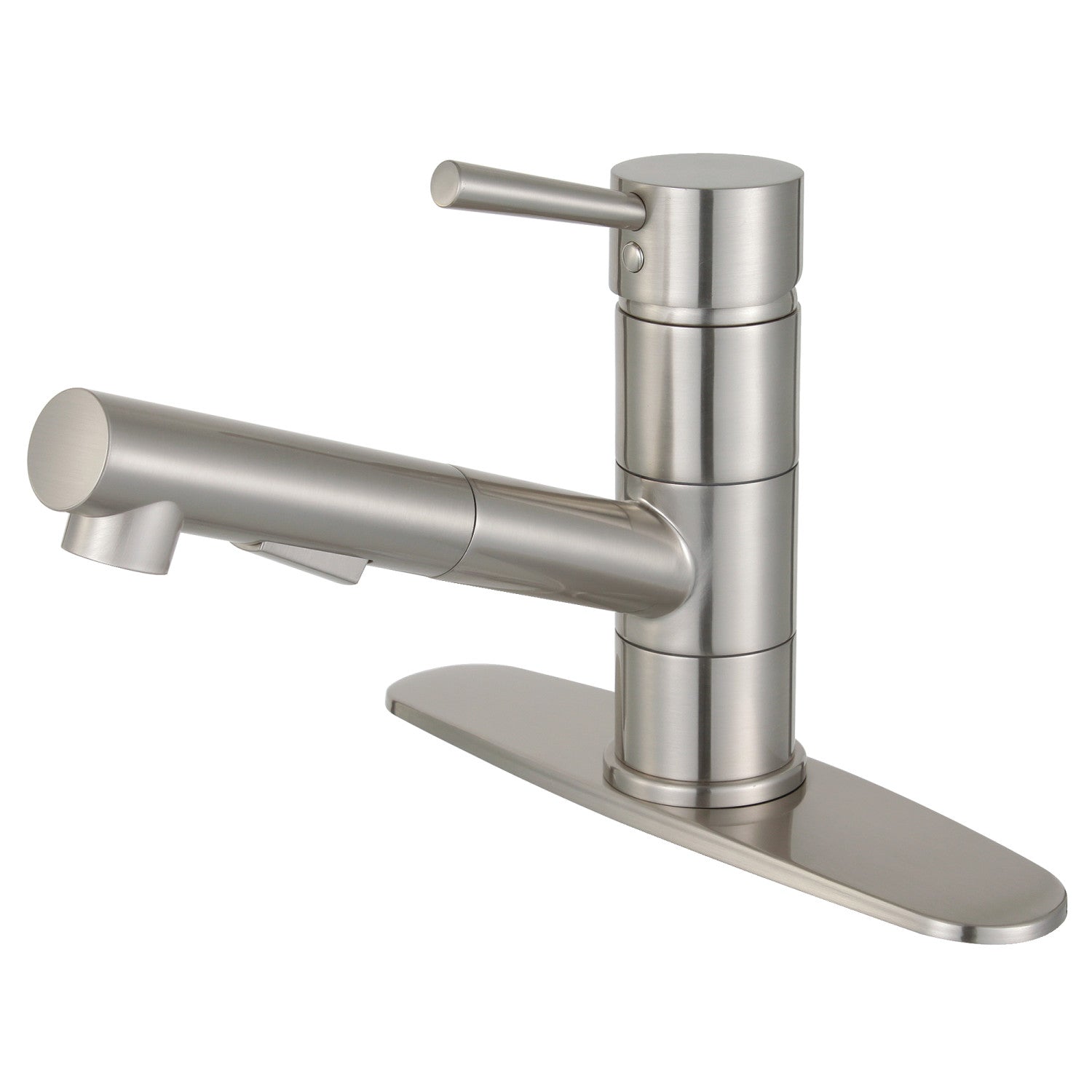 Kingston Sona LS8408DL - Concord Single-Handle 1-Hole Deck Mount Pull-Out Sprayer Kitchen Faucet, Brushed Nickel