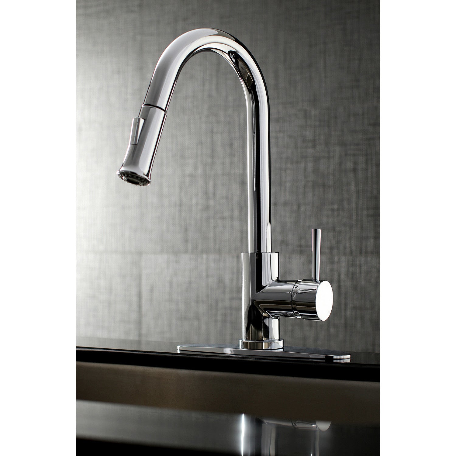 Kingston Sona LS8621DL - Concord Single-Handle Pull-Down Kitchen Faucet, Polished Chrome — thumbnail 2