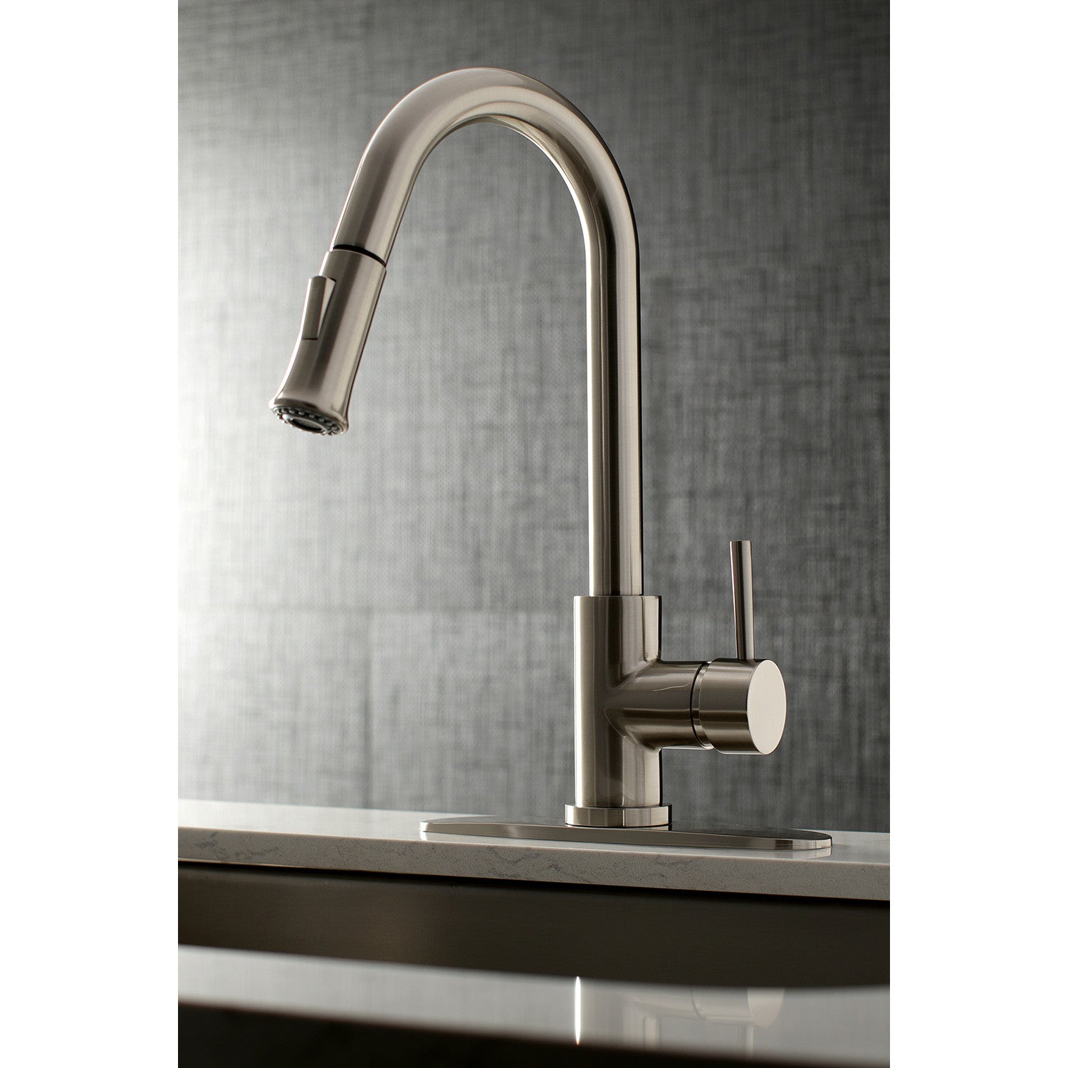 Kingston Sona LS8628DL - Concord Single-Handle Pull-Down Kitchen Faucet, Brushed Nickel — thumbnail 2