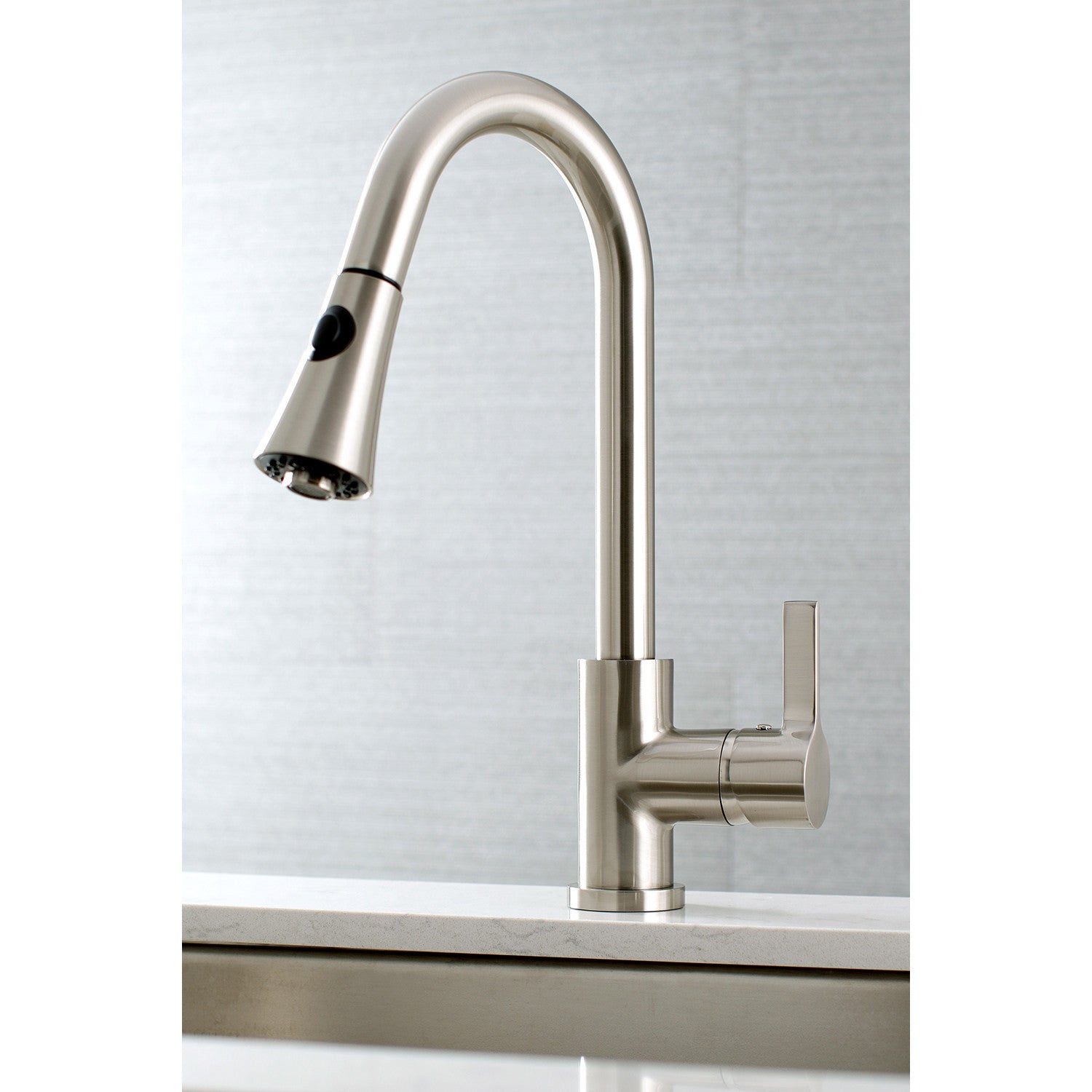 Kingston Tulare LS8728CTL - Continental Single-Handle Pull-Down Kitchen Faucet, Brushed Nickel — thumbnail 2