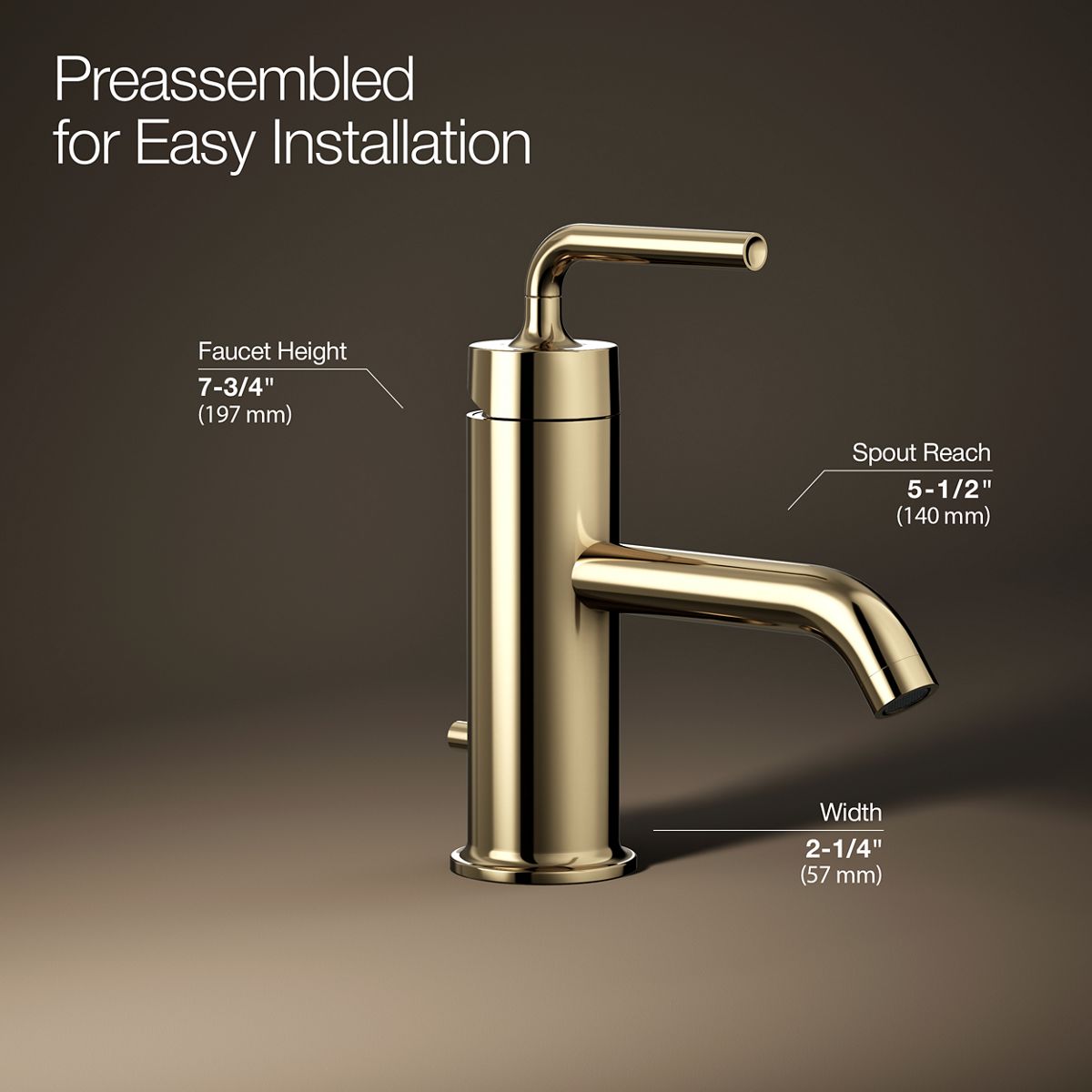 Purist® Single-handle bathroom sink faucet with Straight Lever handle, 1.2 gpm — thumbnail 3