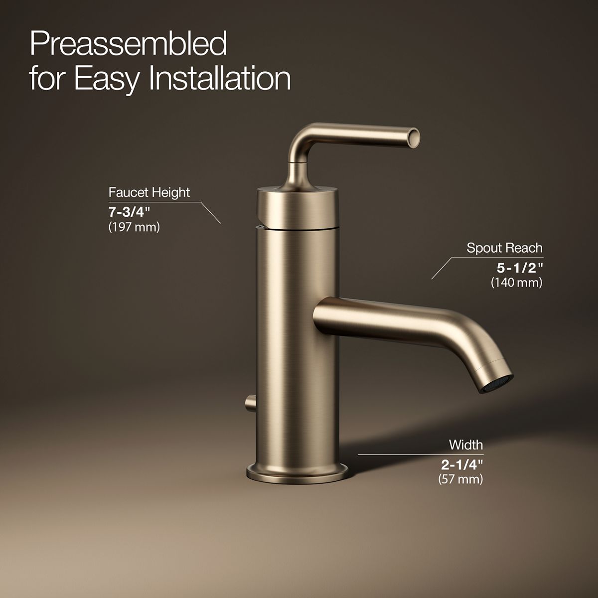 Purist® Single-handle bathroom sink faucet with Straight Lever handle, 1.2 gpm — thumbnail 3