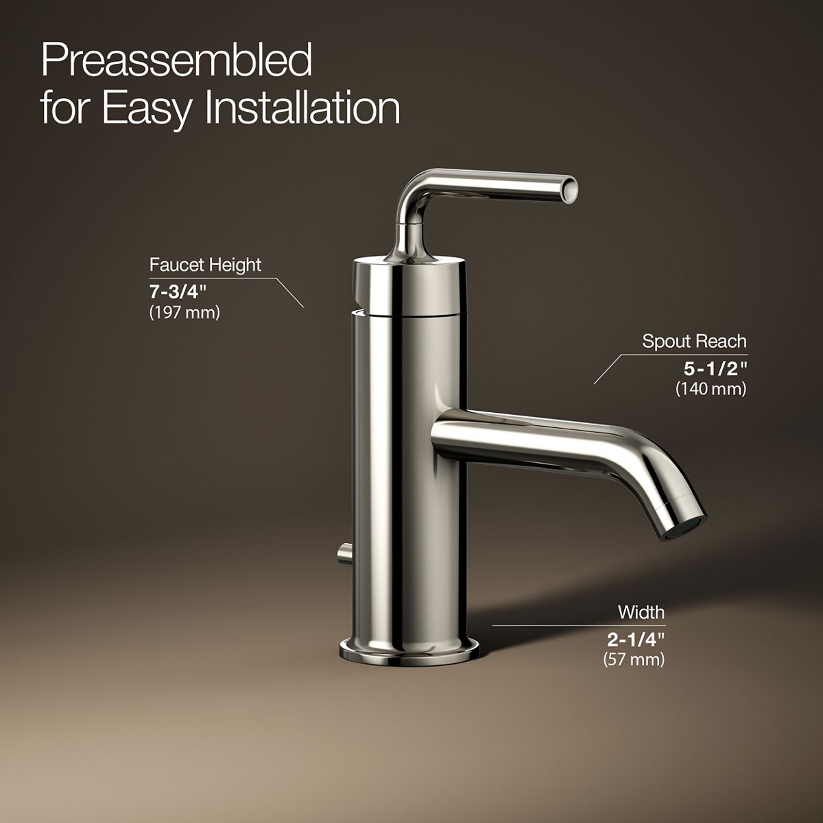 Purist® Single-handle bathroom sink faucet with Straight Lever handle, 1.2 gpm — thumbnail 3