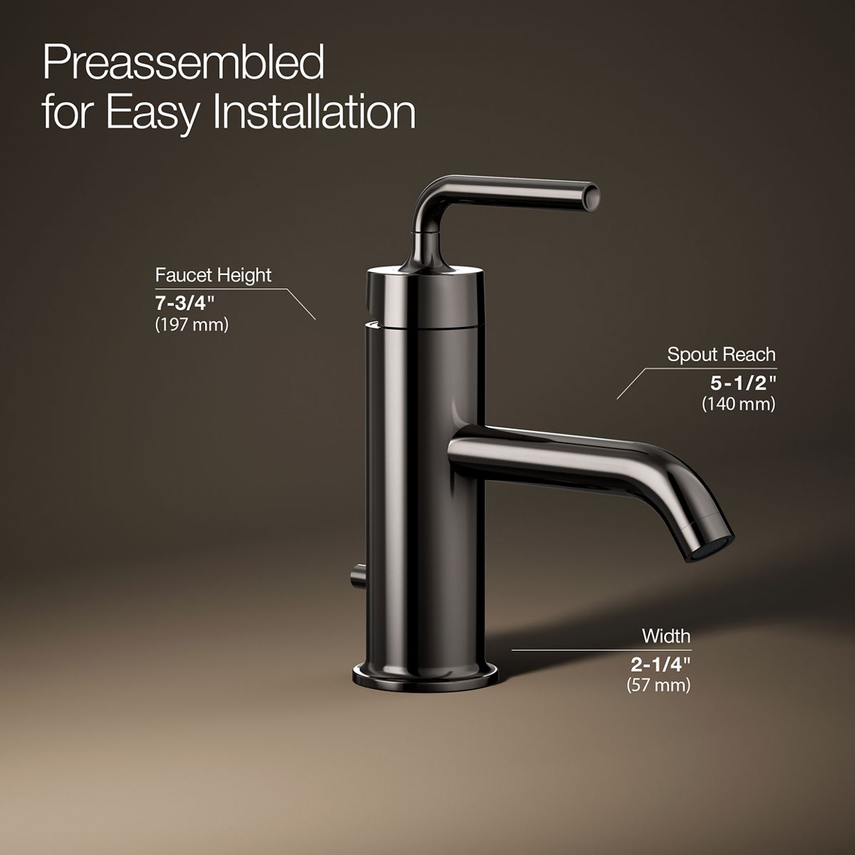 Purist® Single-handle bathroom sink faucet with Straight Lever handle, 1.2 gpm — thumbnail 3