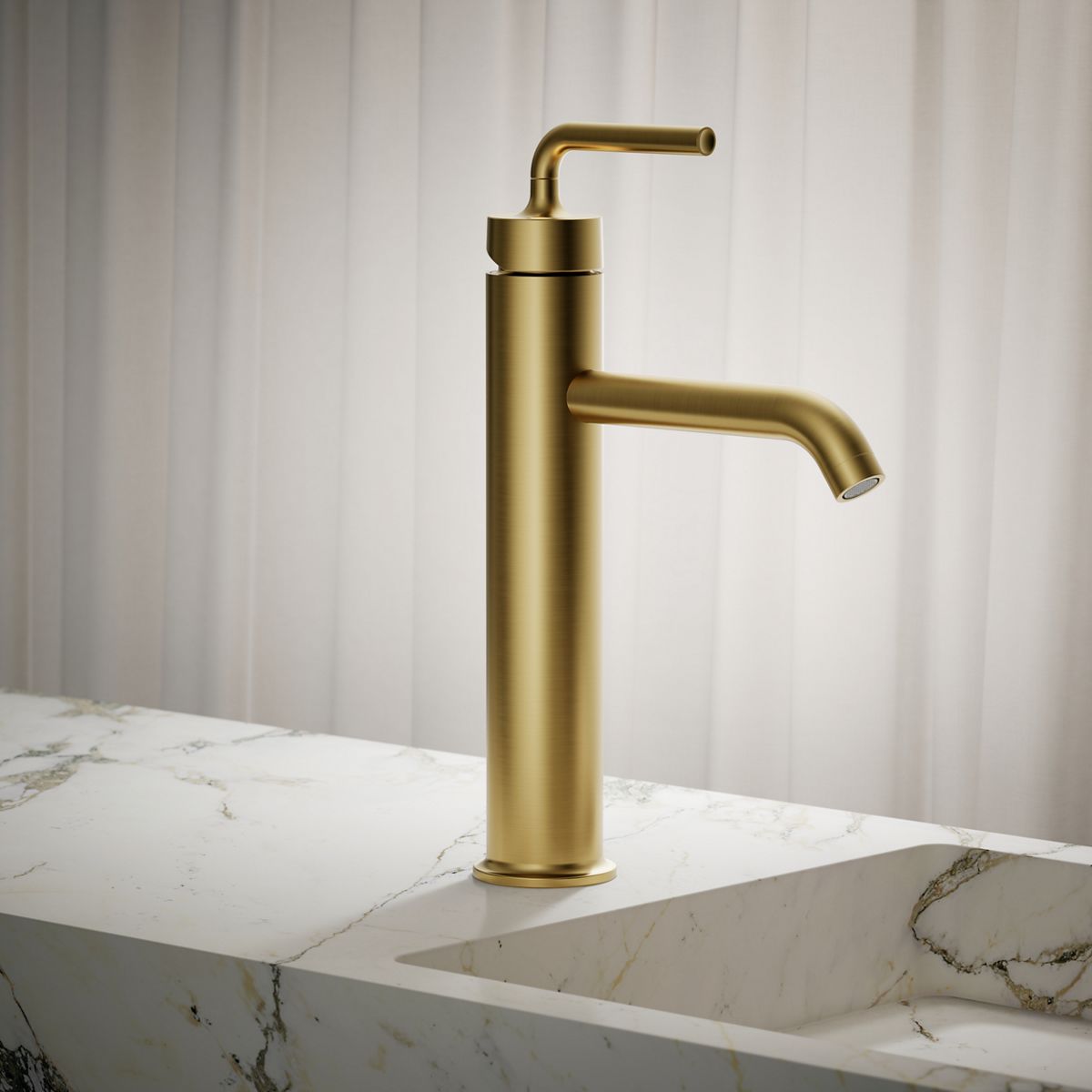 Purist® Tall single-handle bathroom sink faucet with Lever handle, 1.2 gpm — thumbnail 2