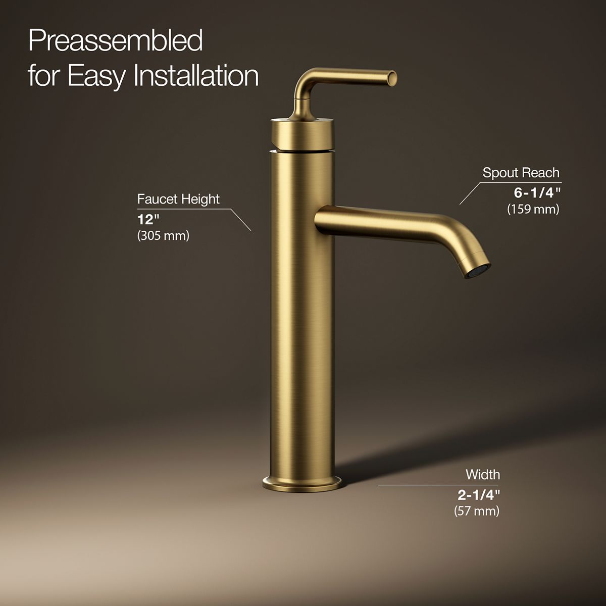 Purist® Tall single-handle bathroom sink faucet with Lever handle, 1.2 gpm — thumbnail 3