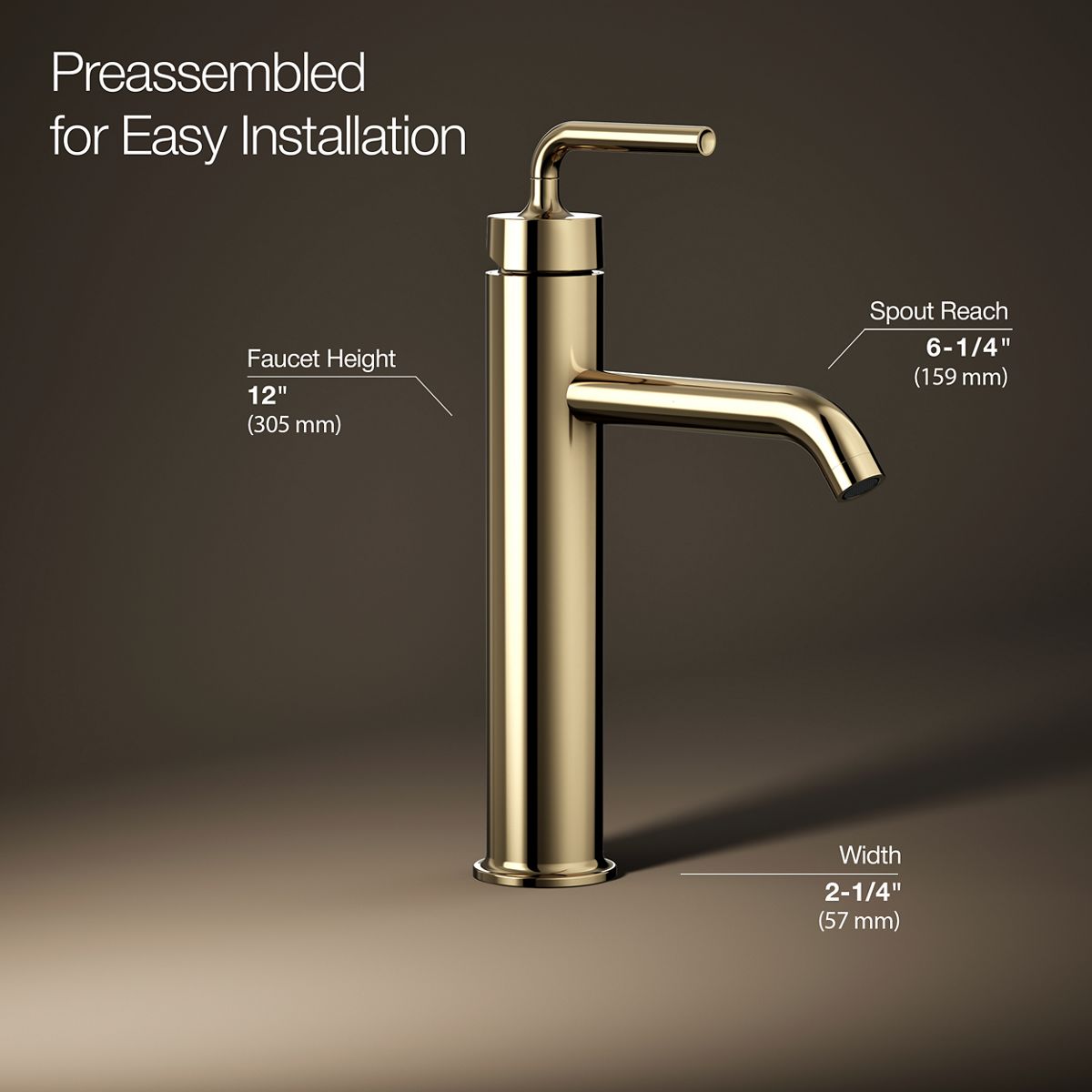 Purist® Tall single-handle bathroom sink faucet with Lever handle, 1.2 gpm — thumbnail 3