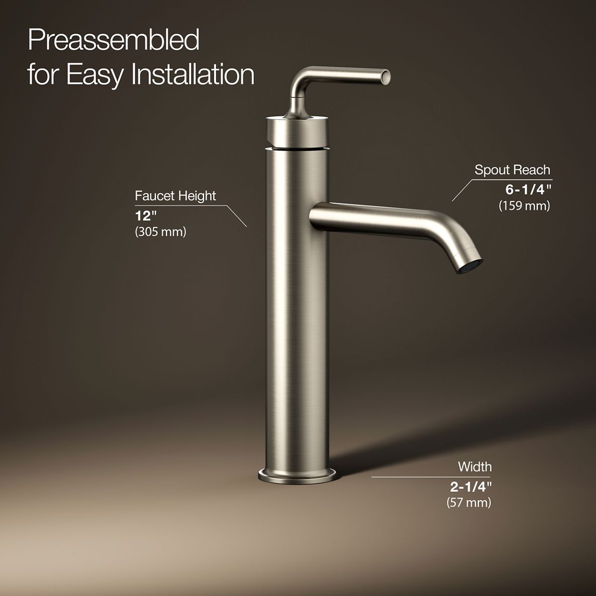 Purist® Tall single-handle bathroom sink faucet with Lever handle, 1.2 gpm — thumbnail 3