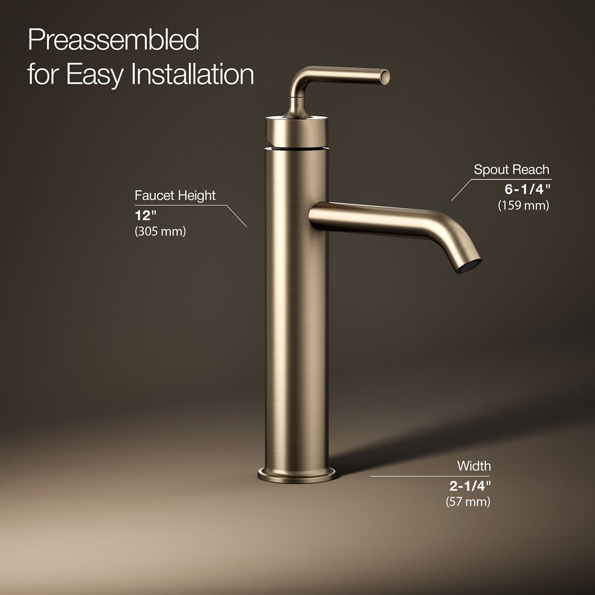 Purist® Tall single-handle bathroom sink faucet with Lever handle, 1.2 gpm — thumbnail 3