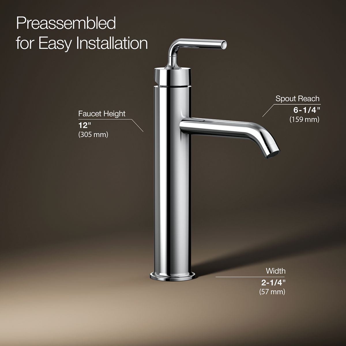 Purist® Tall single-handle bathroom sink faucet with Lever handle, 1.2 gpm — thumbnail 3