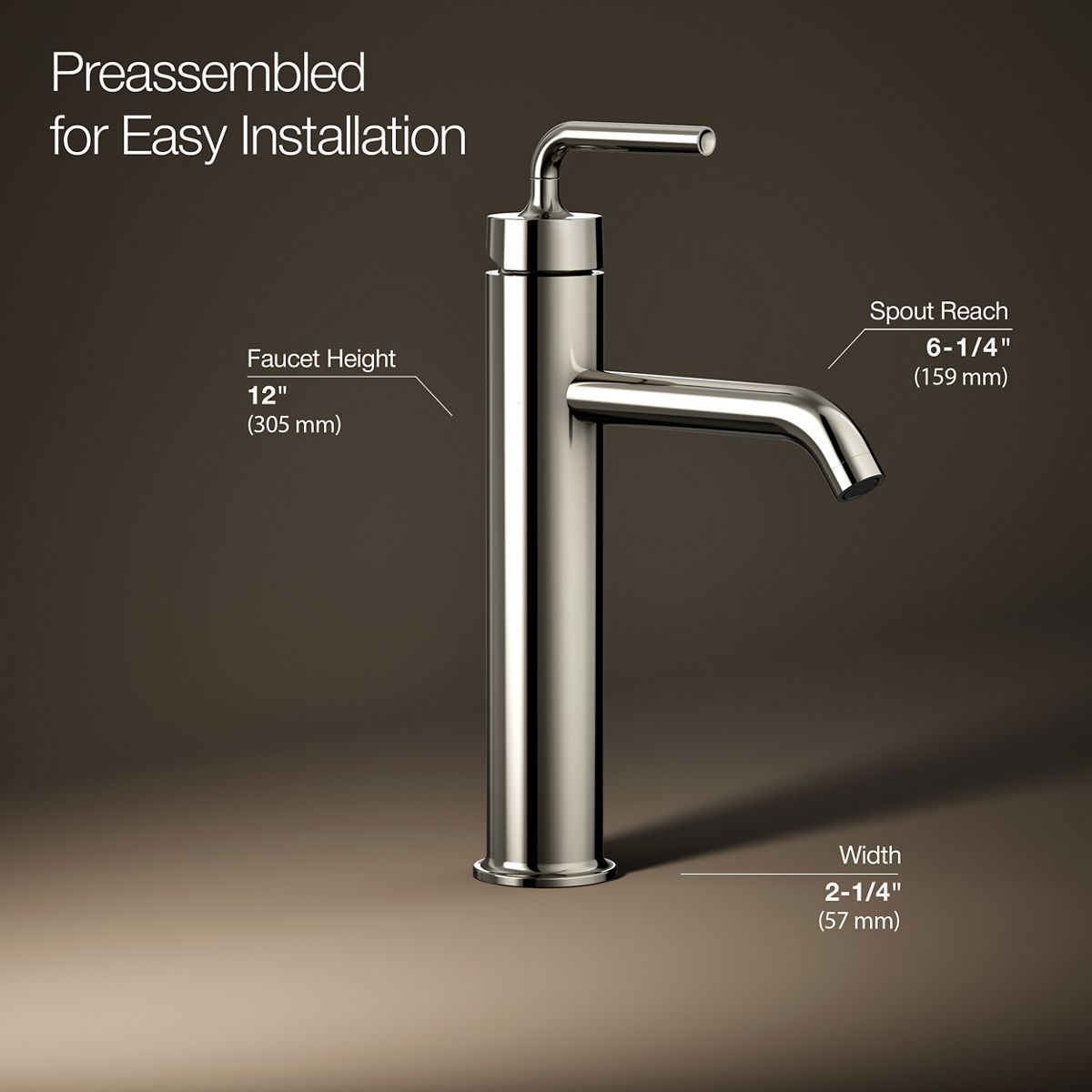 Purist® Tall single-handle bathroom sink faucet with Lever handle, 1.2 gpm — thumbnail 3