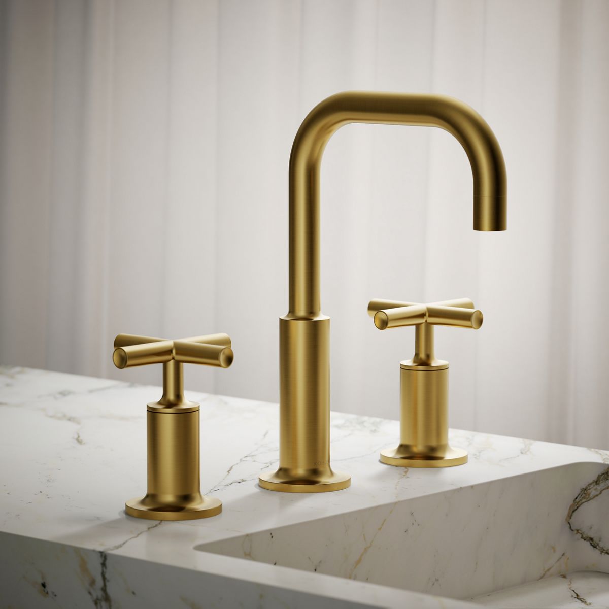 Purist® Widespread bathroom sink faucet with Cross handles, 1.2 gpm — thumbnail 2