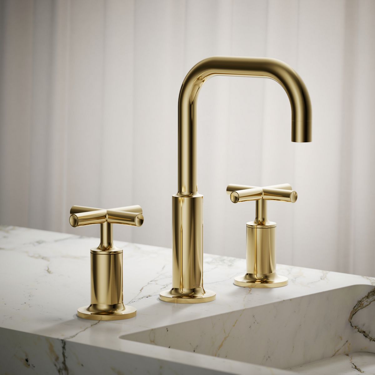 Purist® Widespread bathroom sink faucet with Cross handles, 1.2 gpm — thumbnail 2