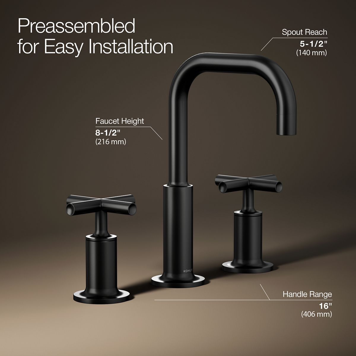 Purist® Widespread bathroom sink faucet with Cross handles, 1.2 gpm — thumbnail 3