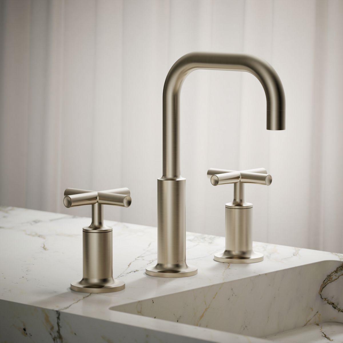 Purist® Widespread bathroom sink faucet with Cross handles, 1.2 gpm — thumbnail 2