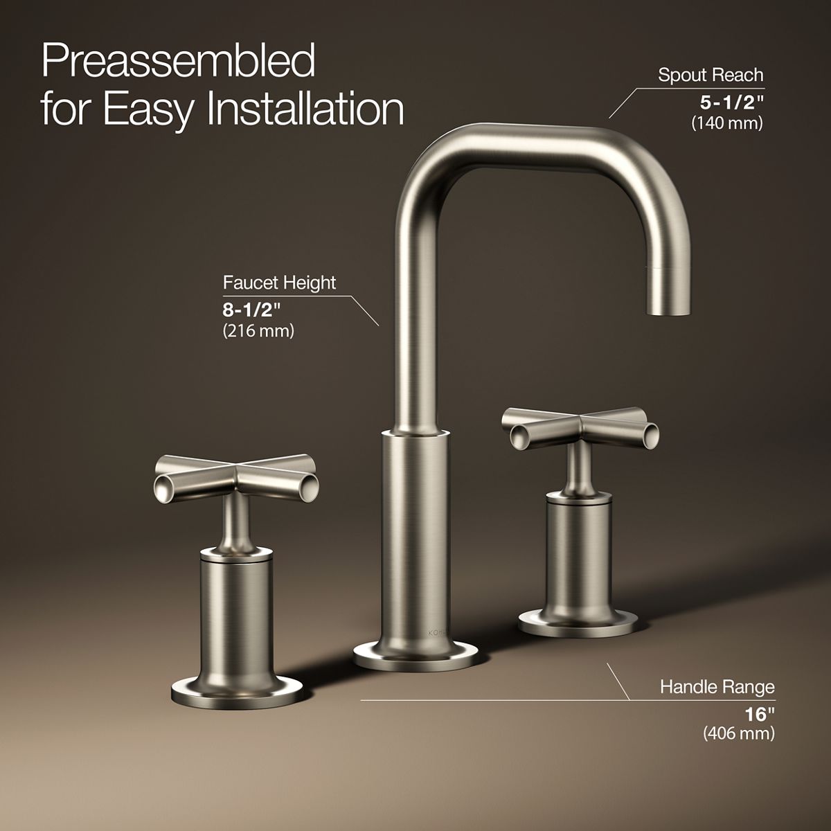 Purist® Widespread bathroom sink faucet with Cross handles, 1.2 gpm — thumbnail 3