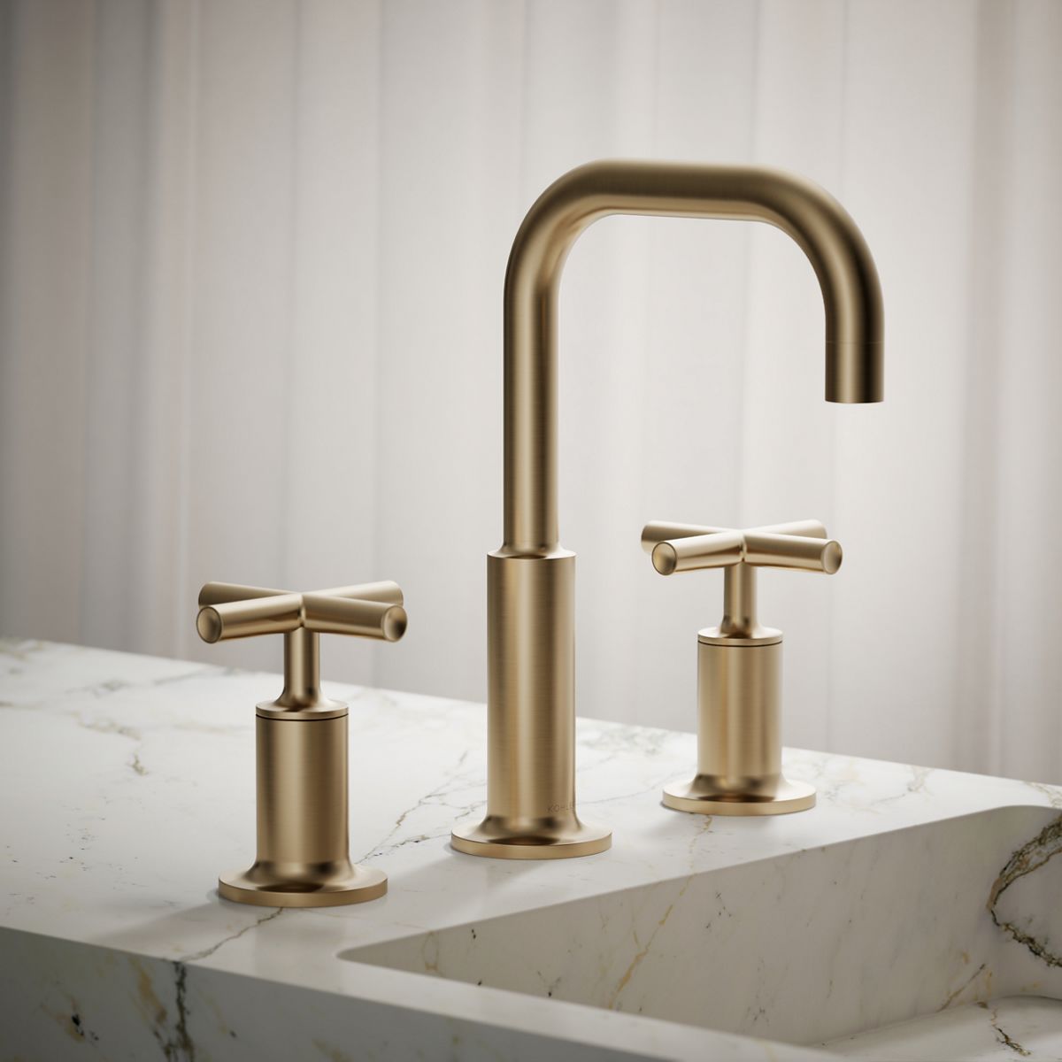 Purist® Widespread bathroom sink faucet with Cross handles, 1.2 gpm — thumbnail 2