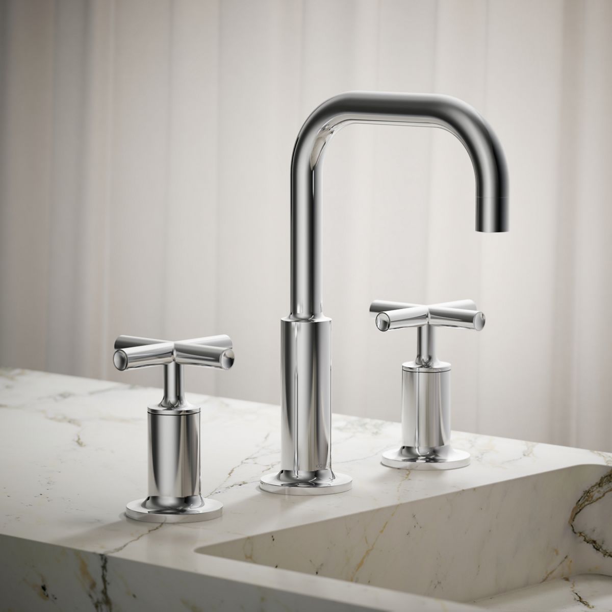 Purist® Widespread bathroom sink faucet with Cross handles, 1.2 gpm — thumbnail 2