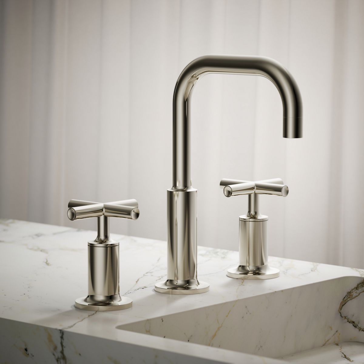 Purist® Widespread bathroom sink faucet with Cross handles, 1.2 gpm — thumbnail 2