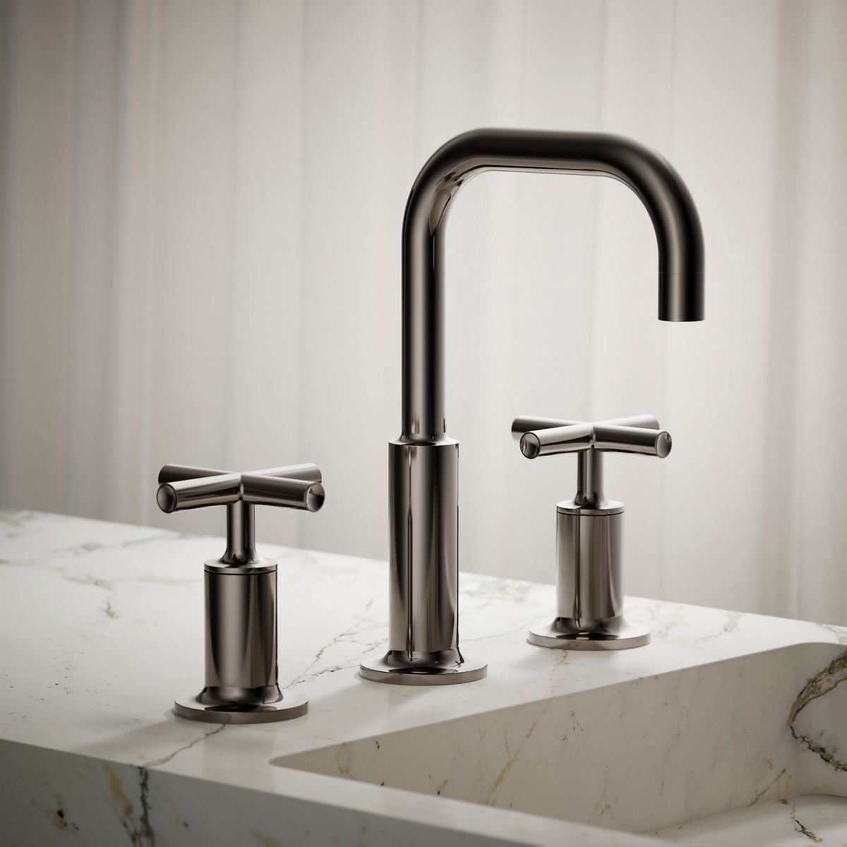 Purist® Widespread bathroom sink faucet with Cross handles, 1.2 gpm — thumbnail 2