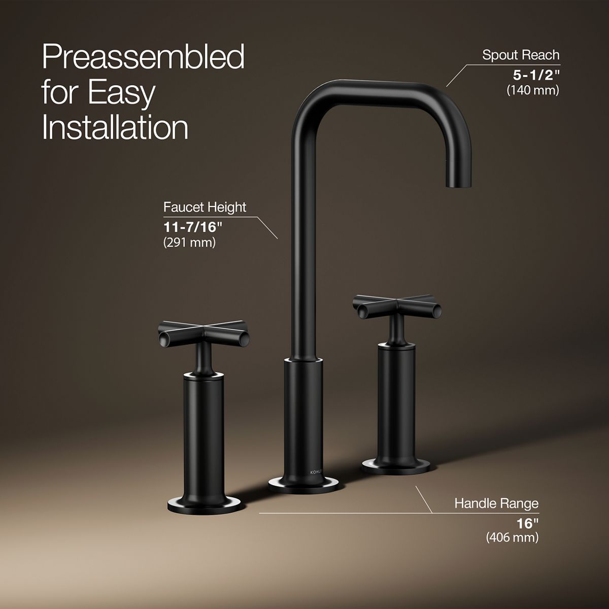 Purist® Widespread bathroom sink faucet with Cross handles, 1.2 gpm — thumbnail 3