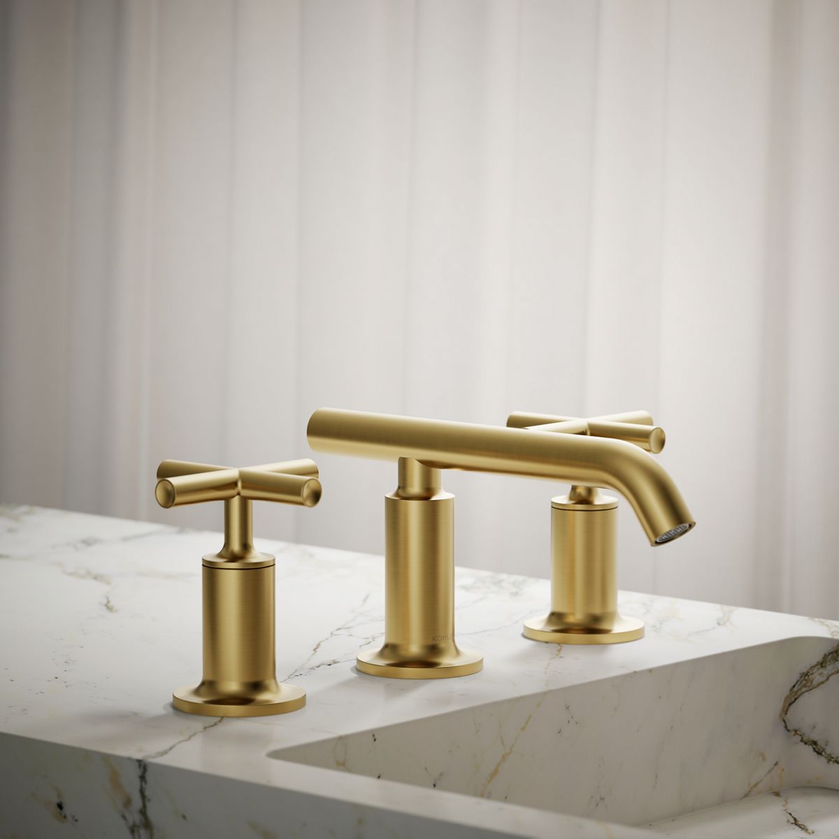 Purist® Widespread bathroom sink faucet with Cross handles, 1.2 gpm — thumbnail 2