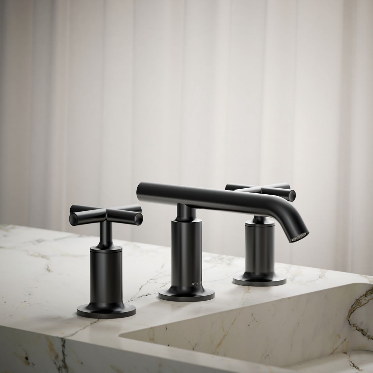 Purist® Widespread bathroom sink faucet with Cross handles, 1.2 gpm — thumbnail 2