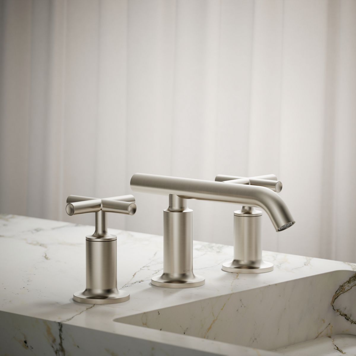 Purist® Widespread bathroom sink faucet with Cross handles, 1.2 gpm — thumbnail 2