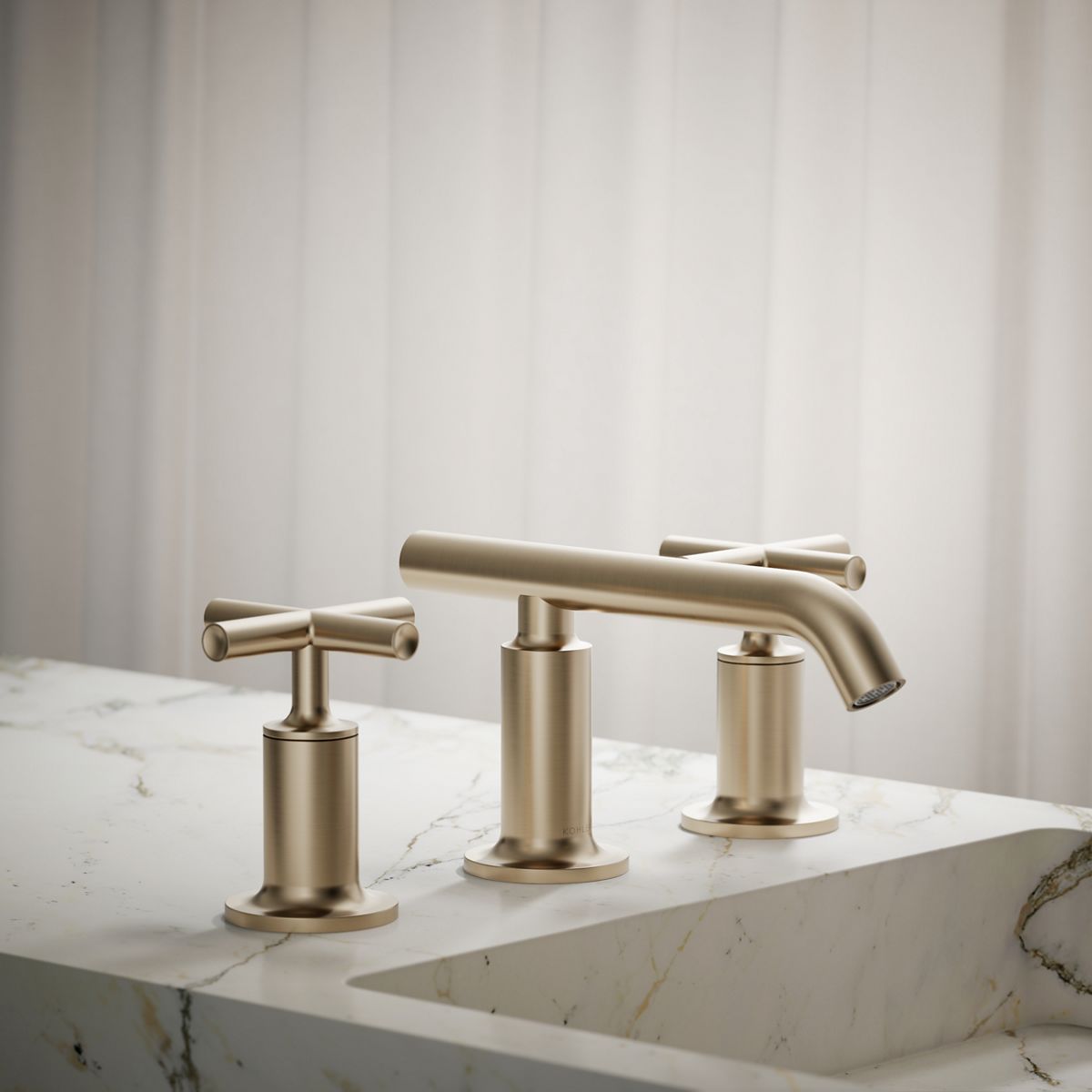 Purist® Widespread bathroom sink faucet with Cross handles, 1.2 gpm — thumbnail 2