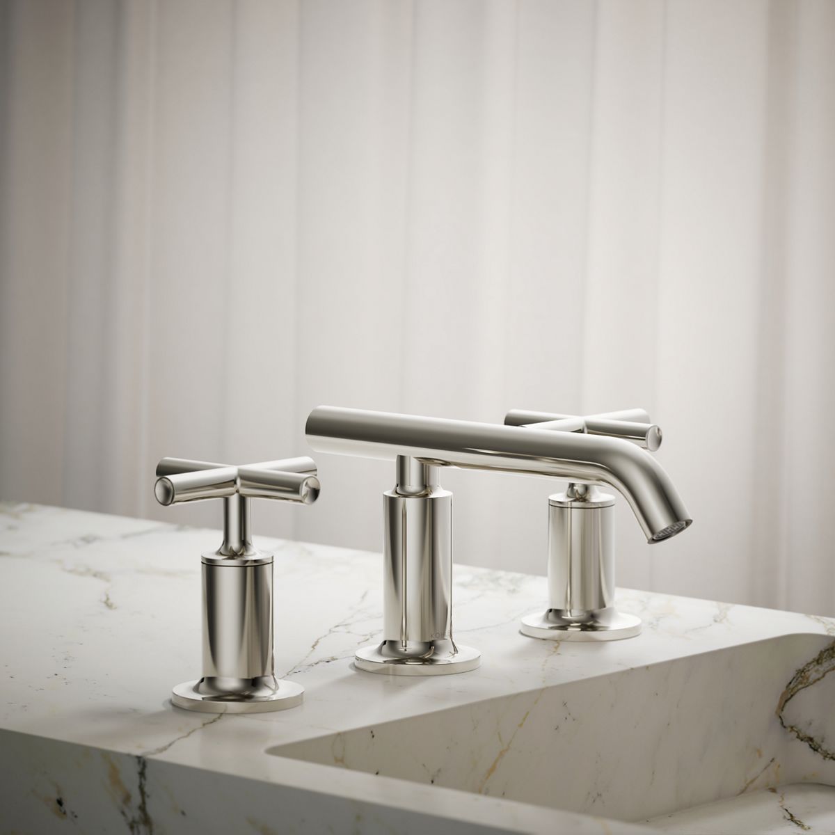 Purist® Widespread bathroom sink faucet with Cross handles, 1.2 gpm — thumbnail 2