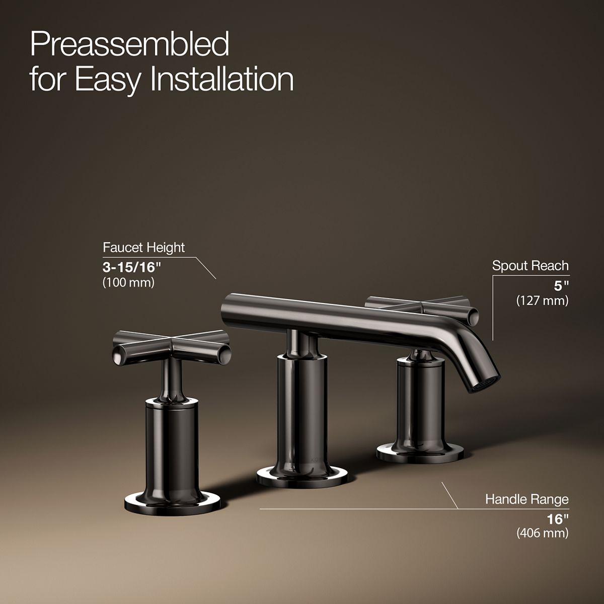Purist® Widespread bathroom sink faucet with Cross handles, 1.2 gpm — thumbnail 3