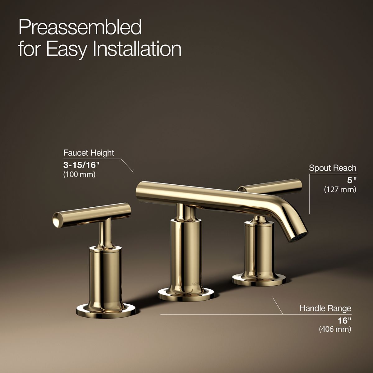 Purist® Widespread bathroom sink faucet with Lever handles, 1.2 gpm — thumbnail 3