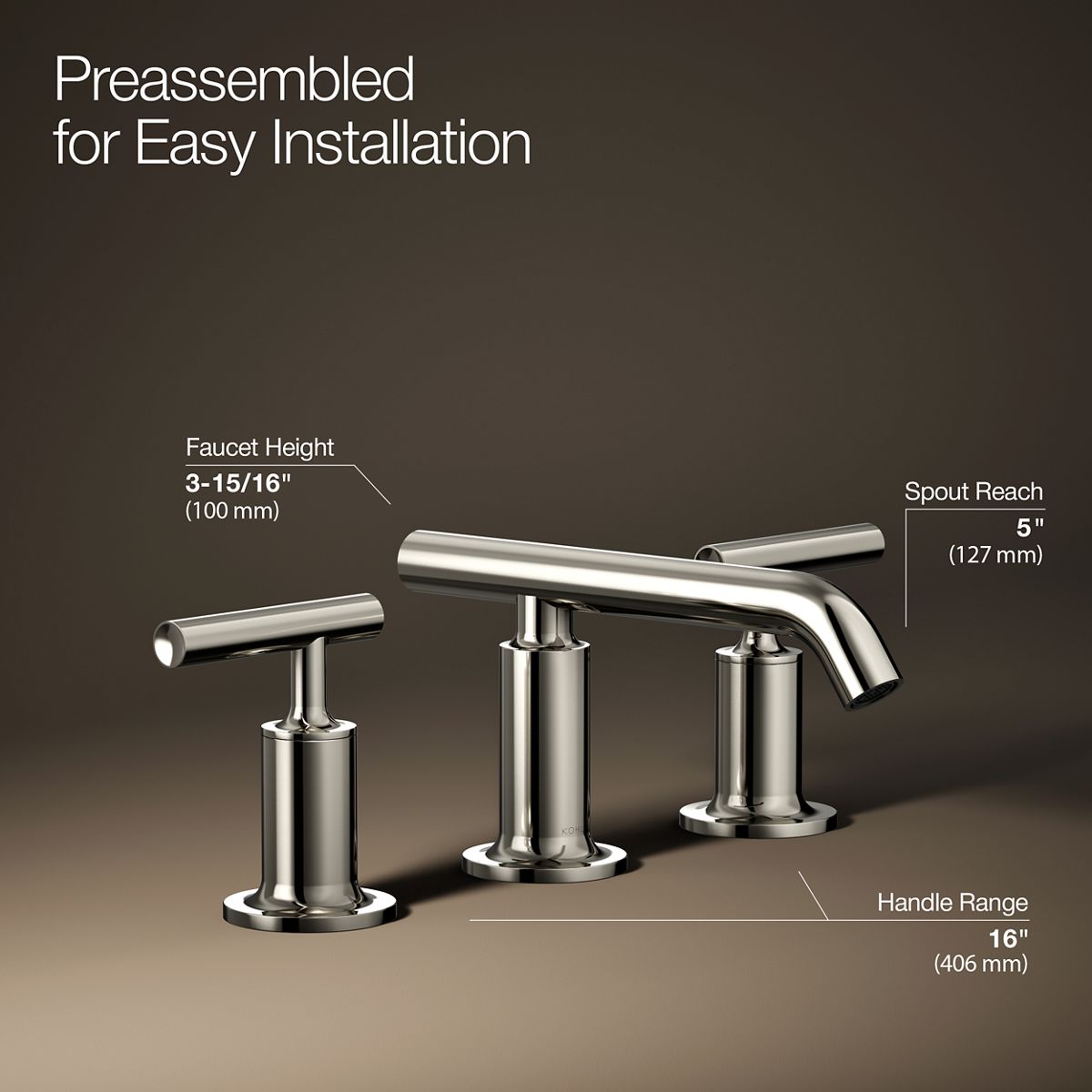 Purist® Widespread bathroom sink faucet with Lever handles, 1.2 gpm — thumbnail 3