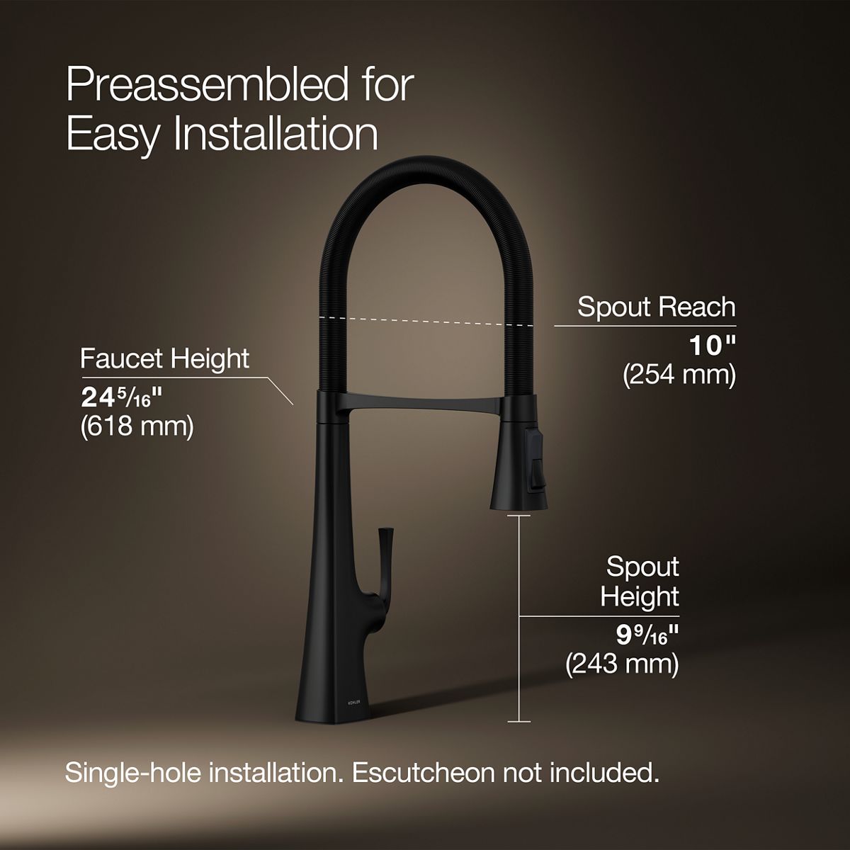 Graze® Semi-professional kitchen sink faucet with three-function sprayhead — thumbnail 3