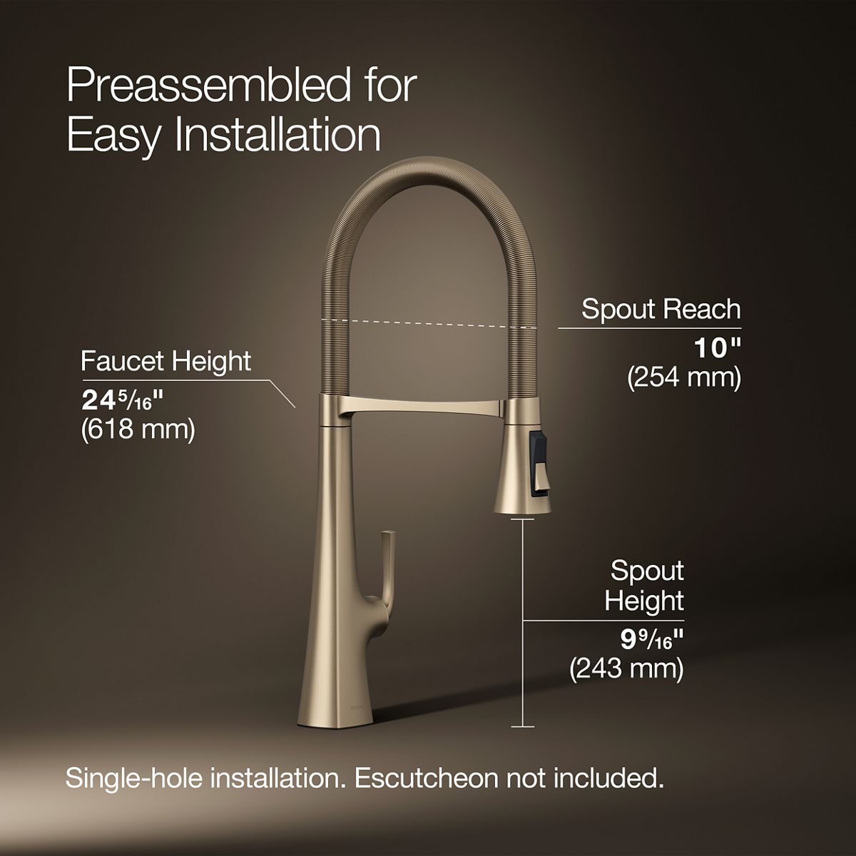Graze® Semi-professional kitchen sink faucet with three-function sprayhead — thumbnail 3