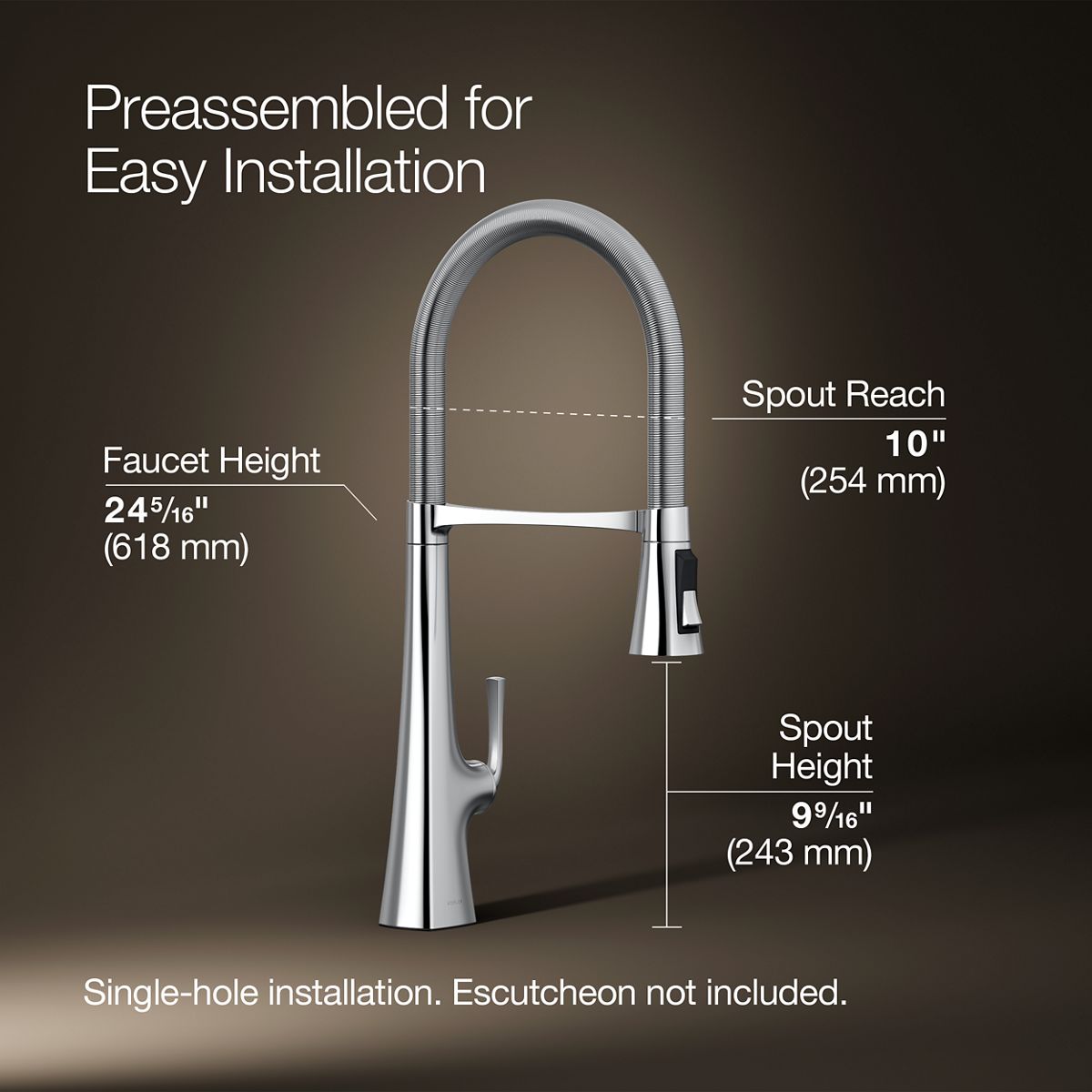 Graze® Semi-professional kitchen sink faucet with three-function sprayhead — thumbnail 3