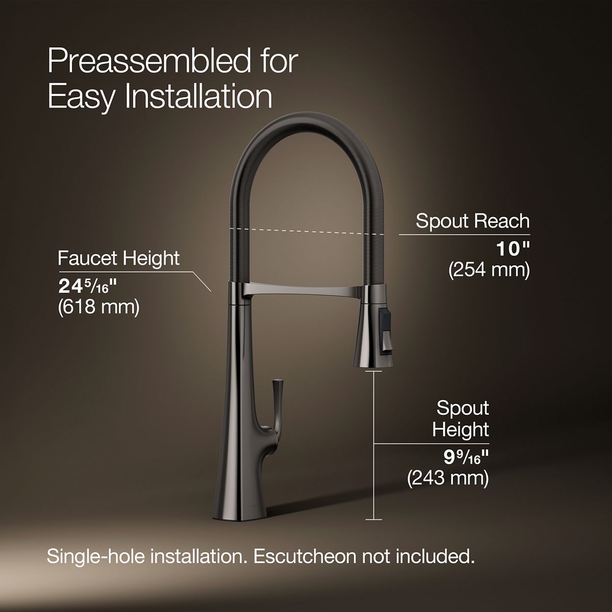 Graze® Semi-professional kitchen sink faucet with three-function sprayhead — thumbnail 3
