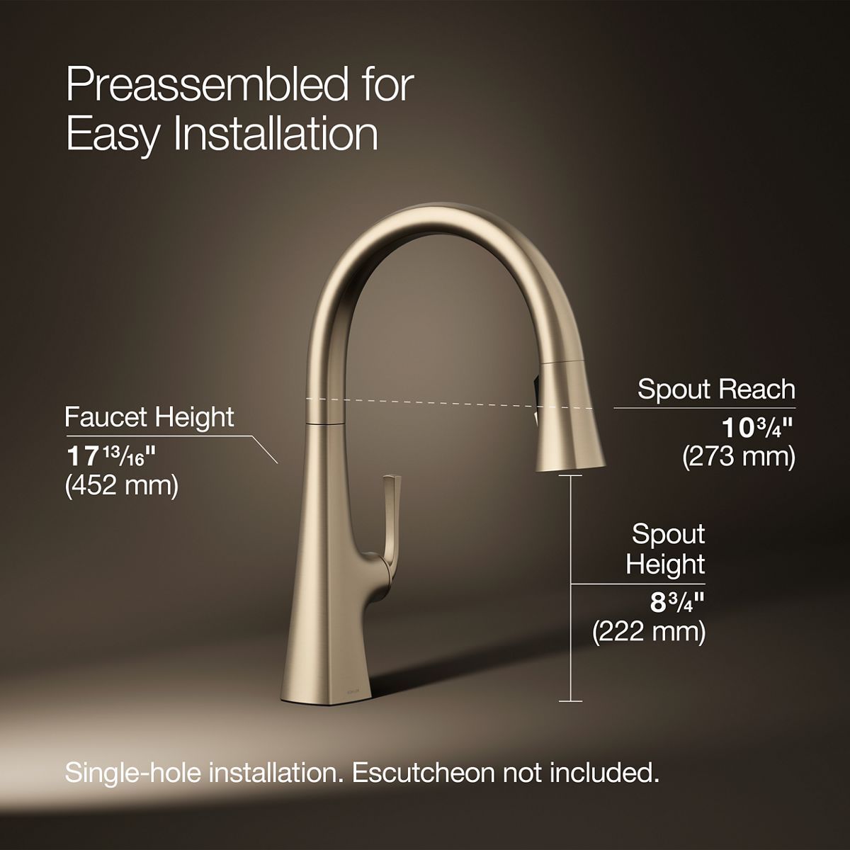 Graze® Pull-down kitchen sink faucet with three-function sprayhead — thumbnail 3