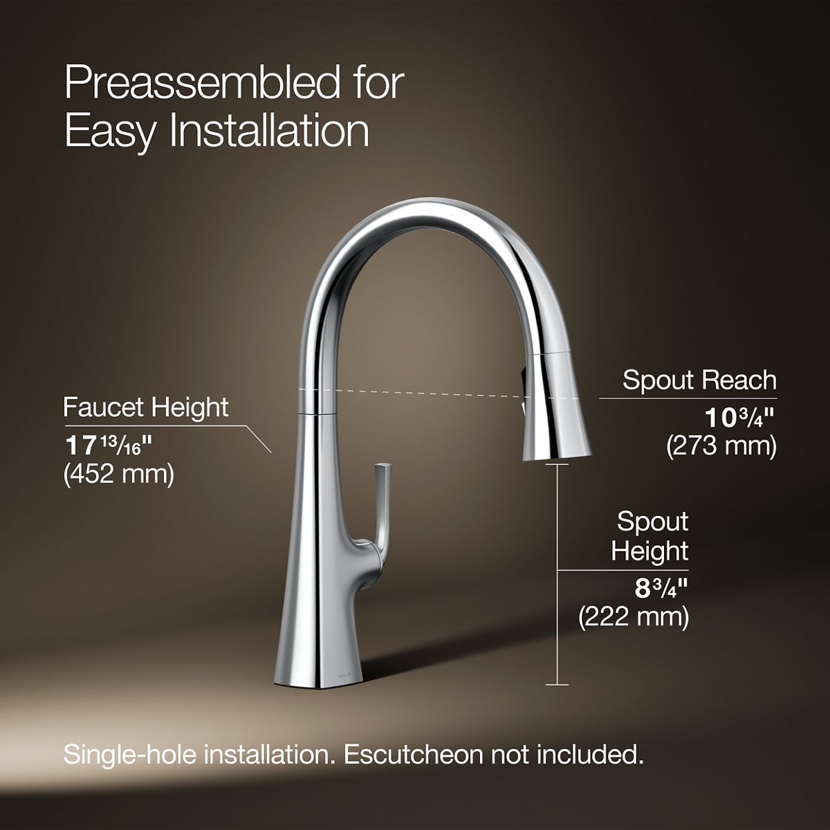 Graze® Pull-down kitchen sink faucet with three-function sprayhead — thumbnail 3