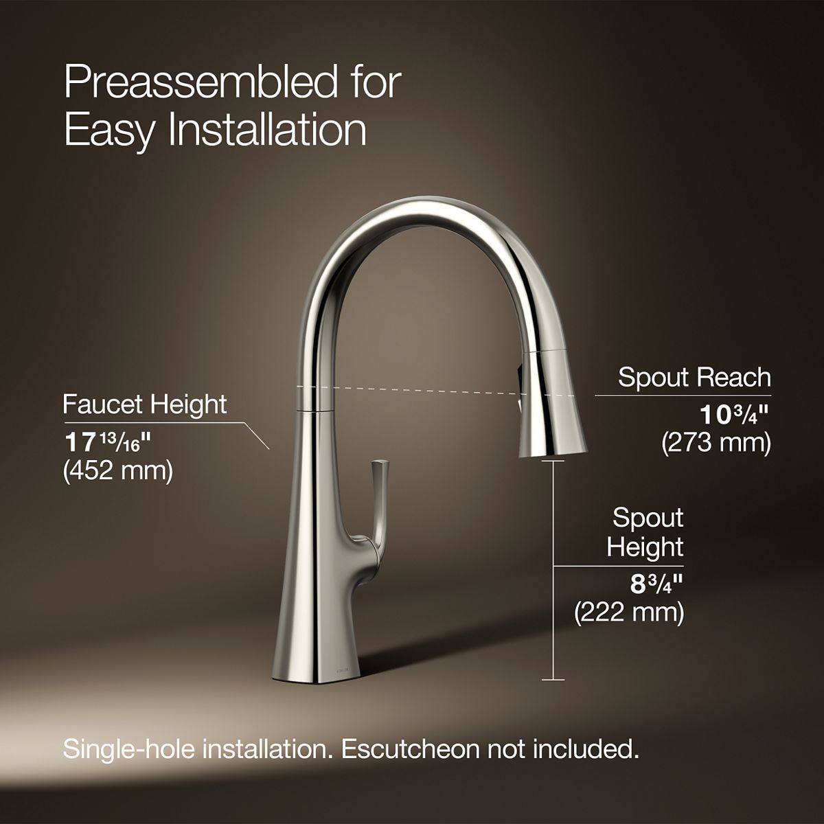 Graze® Pull-down kitchen sink faucet with three-function sprayhead — thumbnail 3