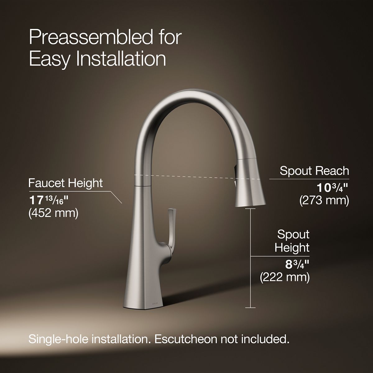 Graze® Pull-down kitchen sink faucet with three-function sprayhead — thumbnail 3
