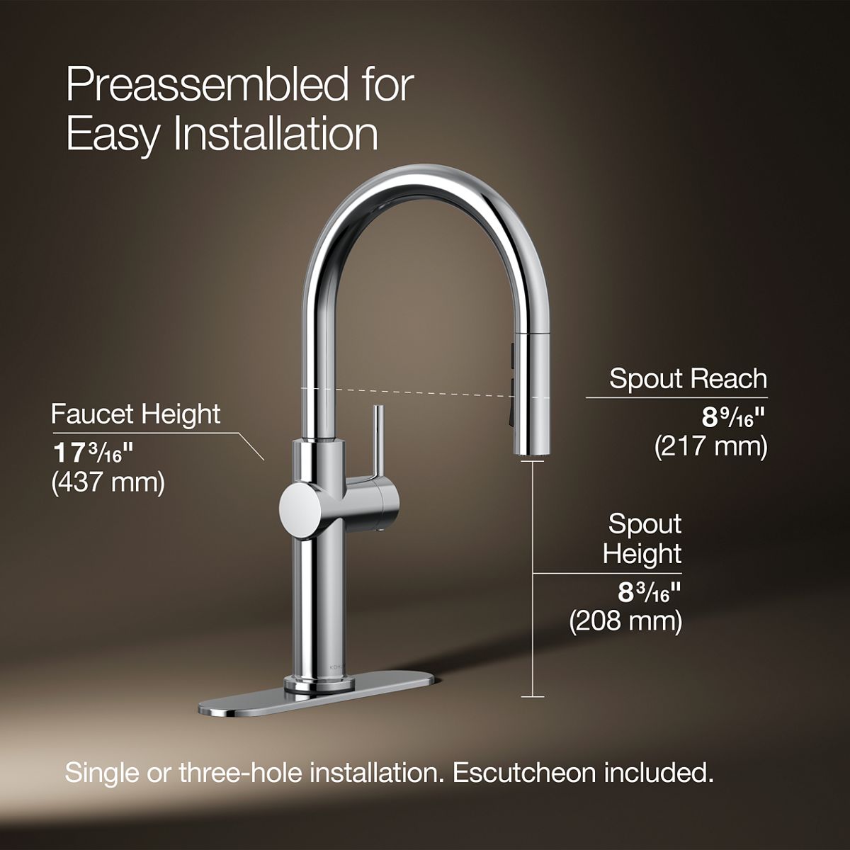 Crue® Pull-down kitchen sink faucet with three-function sprayhead — thumbnail 3