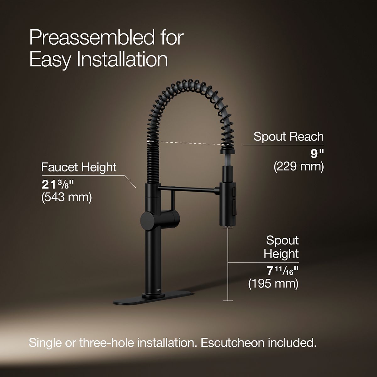 Crue® Semi-professional kitchen sink faucet with three-function sprayhead — thumbnail 3