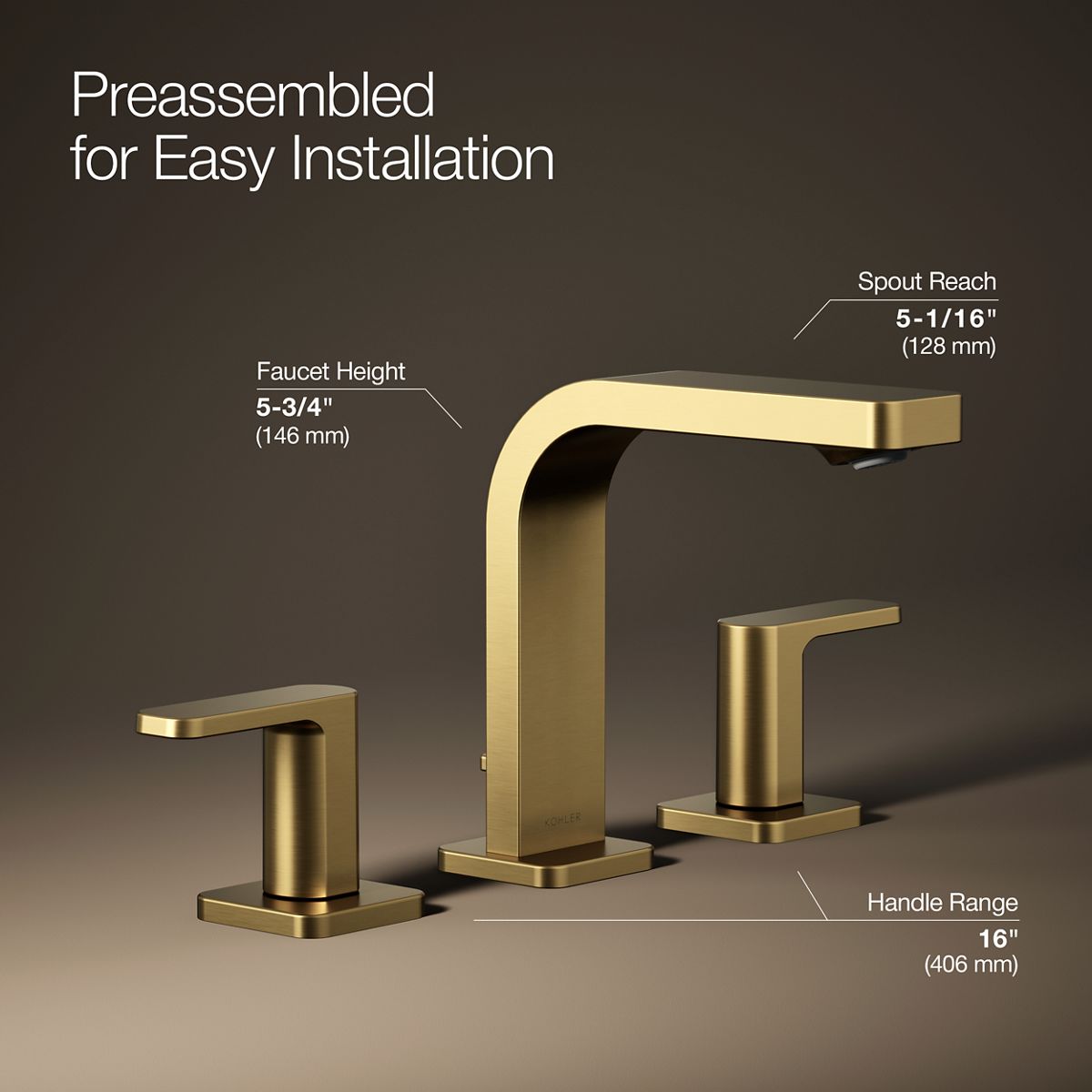 Parallel® Widespread bathroom sink faucet, 1.0 gpm — thumbnail 3