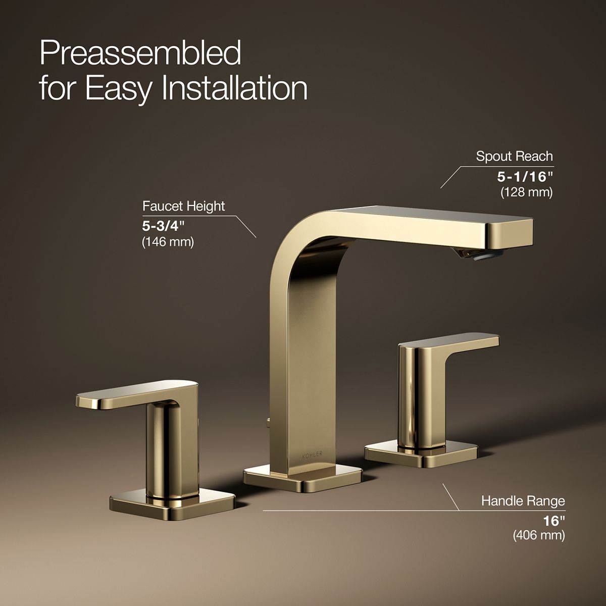 Parallel® Widespread bathroom sink faucet, 1.0 gpm — thumbnail 3