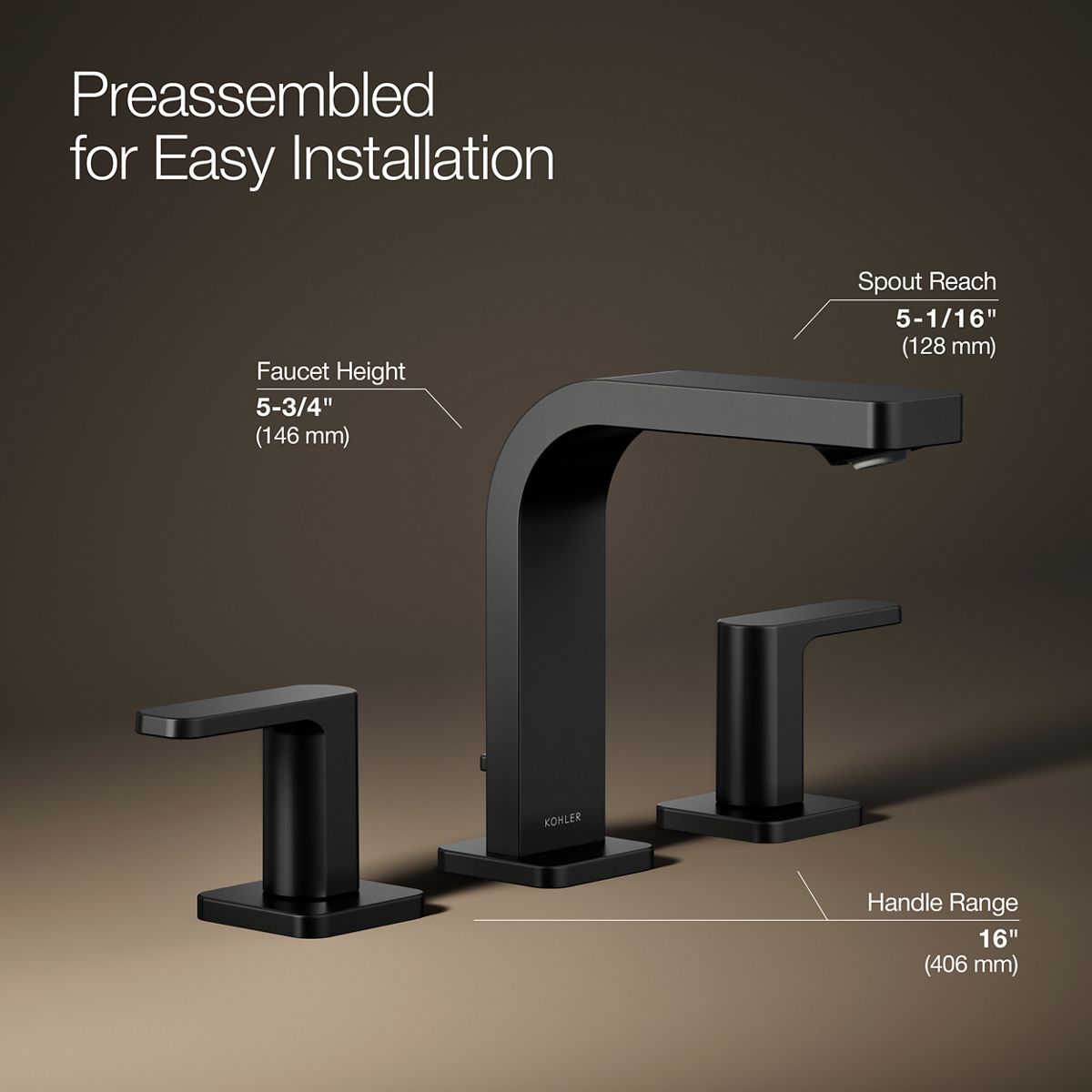 Parallel® Widespread bathroom sink faucet, 1.0 gpm — thumbnail 3